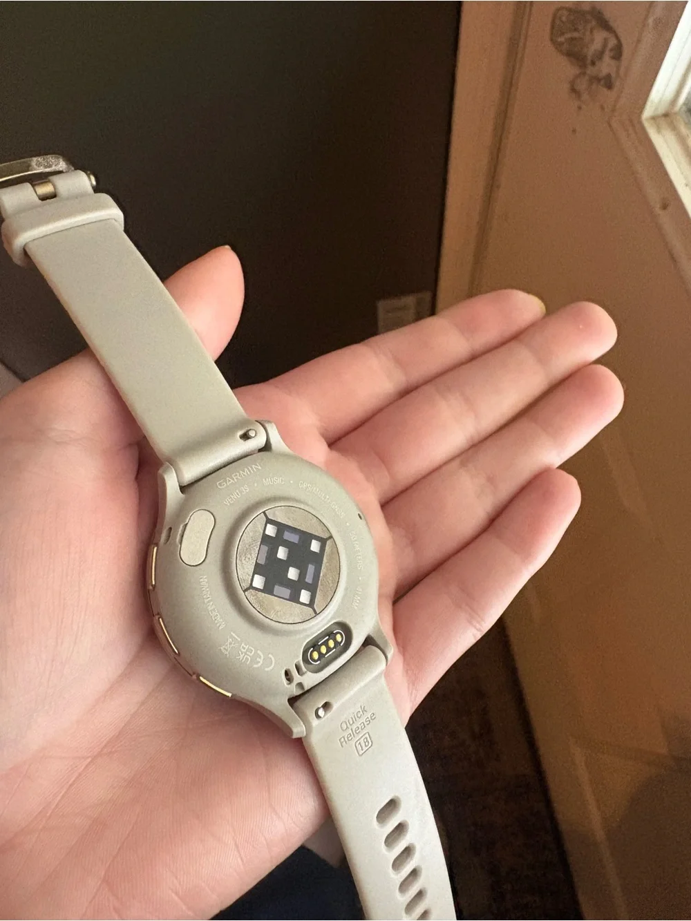 Garmin Smartwatch - Beige Strap with Silver Bezel